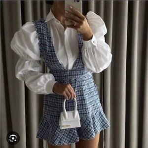 Zara textured pinafore dress XS